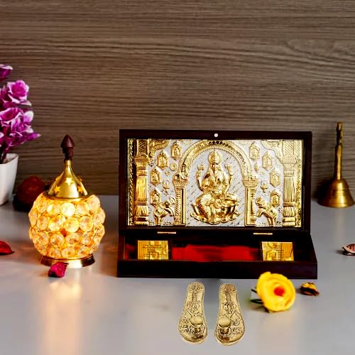 Brass Laxmi Charan Paduka |  3.5 Inch | For Door Entrance | Laxmi Feet | Decorating Home & Puja Room |