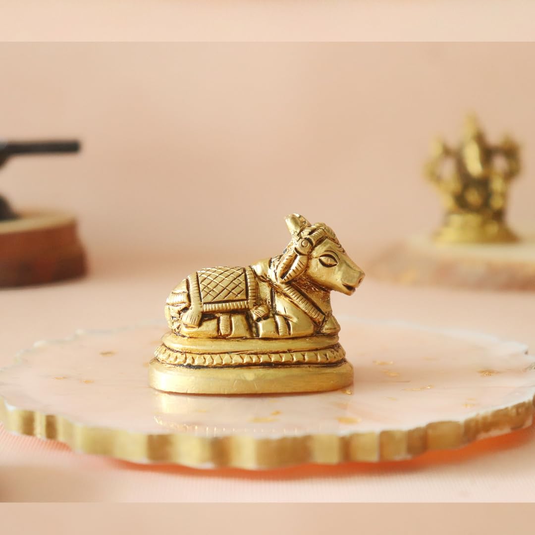 Nandi Idol Small Size | 4.5 Cm | Brass Murti | नंदी | Bull | Vastu | Ideal for Gifting | Nandi for Shivling | Miniature |