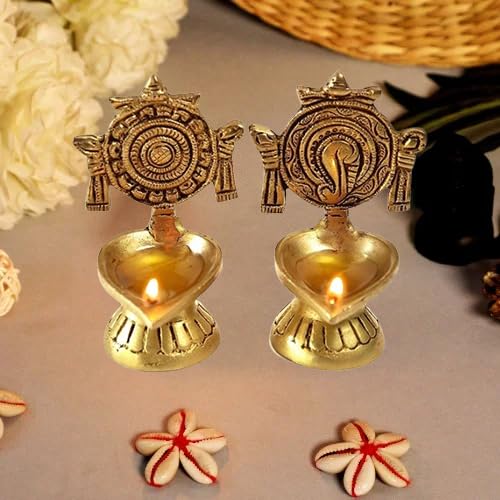 Brass Shank Chakra Diya