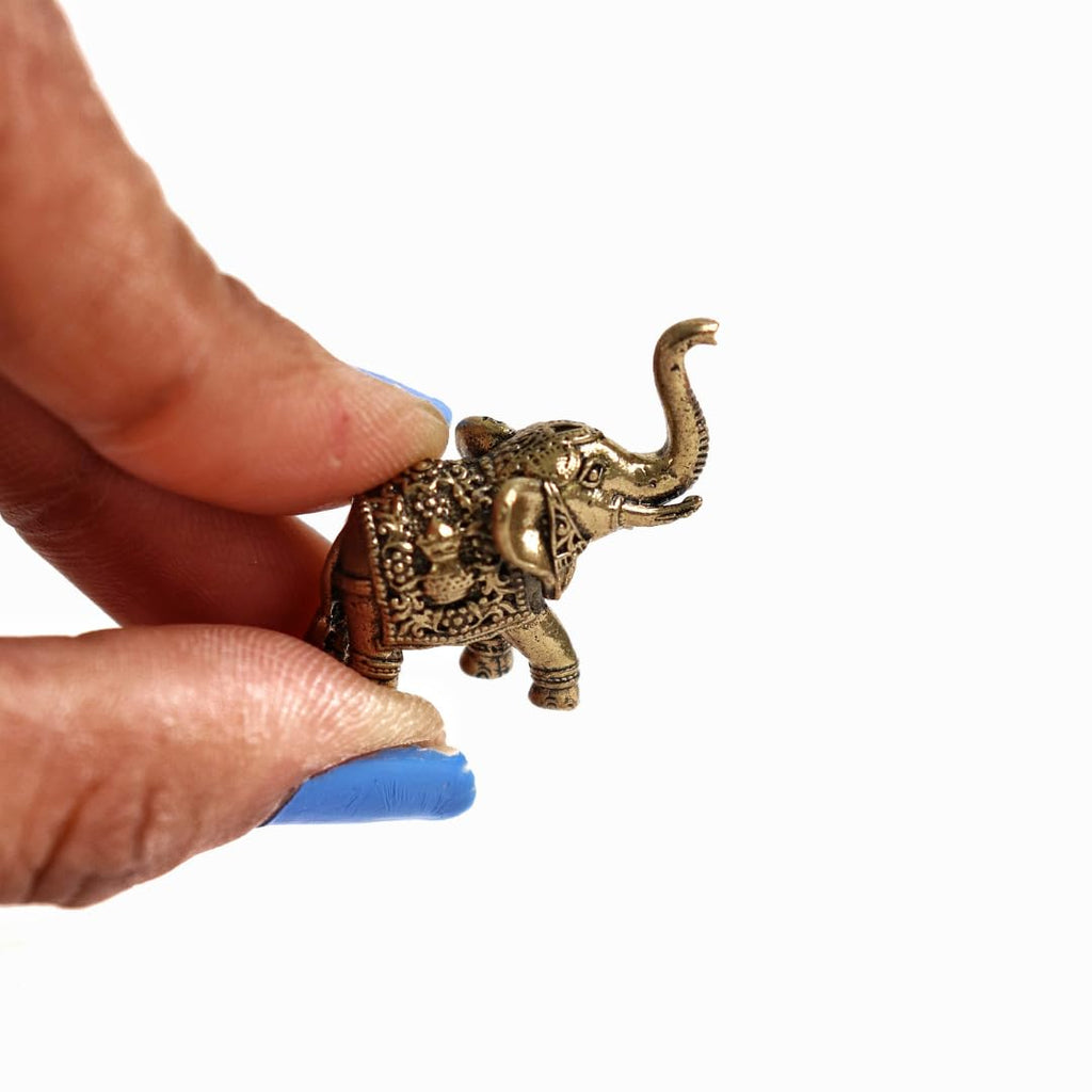Elephant Miniature Figurine | 1 Inch | Fengshui & Vastu | Pack of 2 | Elephant Idol |
