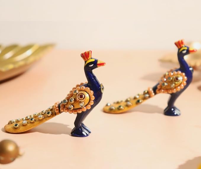 Peacock Decoration Items - 3 Inch - Pack of 2