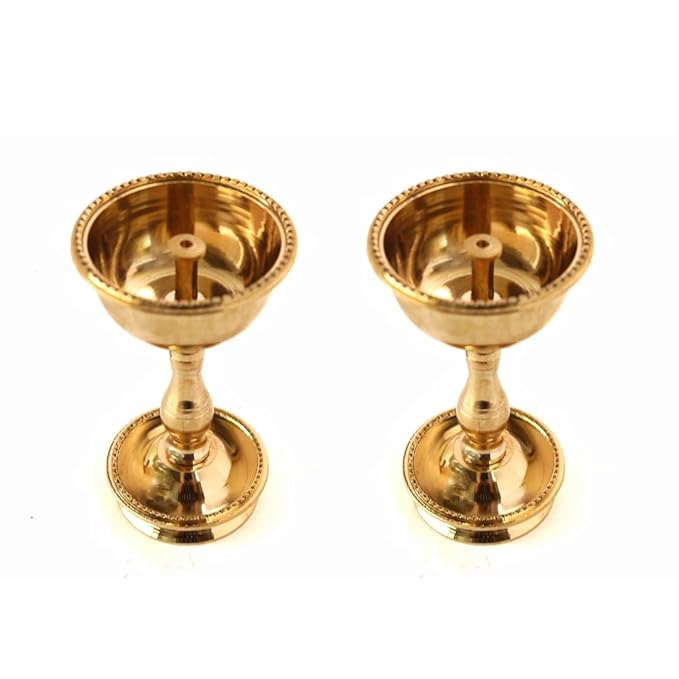 Brass Udupi Nanda Akhand Jyoth Diya (Pack of 2)
