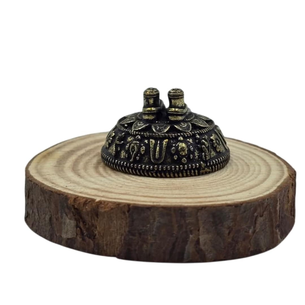 Brass Balaji Charan Paduka Miniature | 1 Inch | Small Tirupati Balaji Padam |