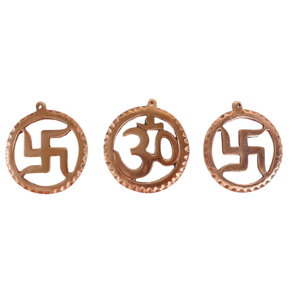 Pure Copper Swastik for Door Entrance for Vastu | 3 Inch | 卐 ॐ 卐 | Main Gate | Wall Decor Hanging