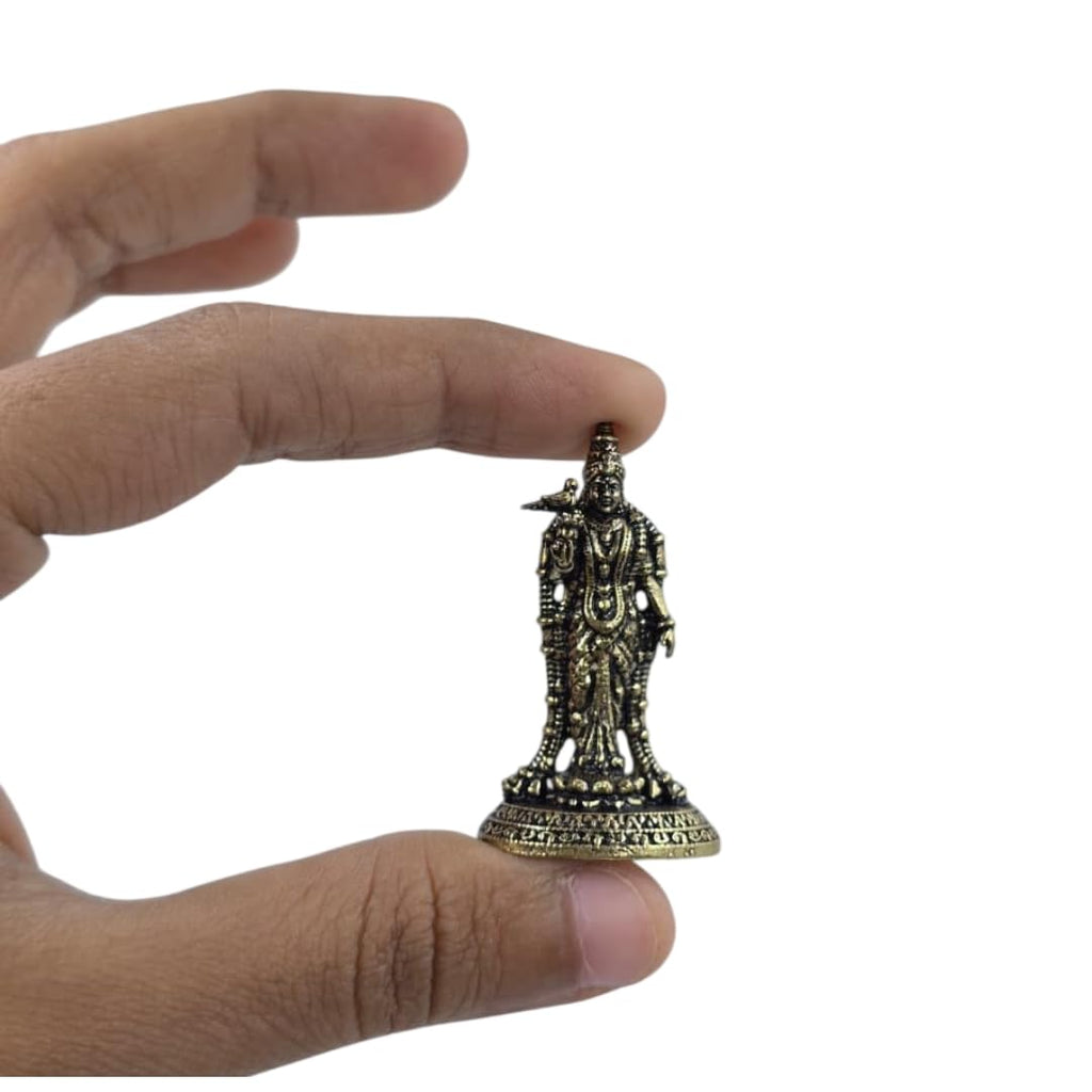Brass Meenakshi Amman Idol | 1.5 Inch | Small Maa Madurai Amman Murti |Tamil | Temple | Miniature |