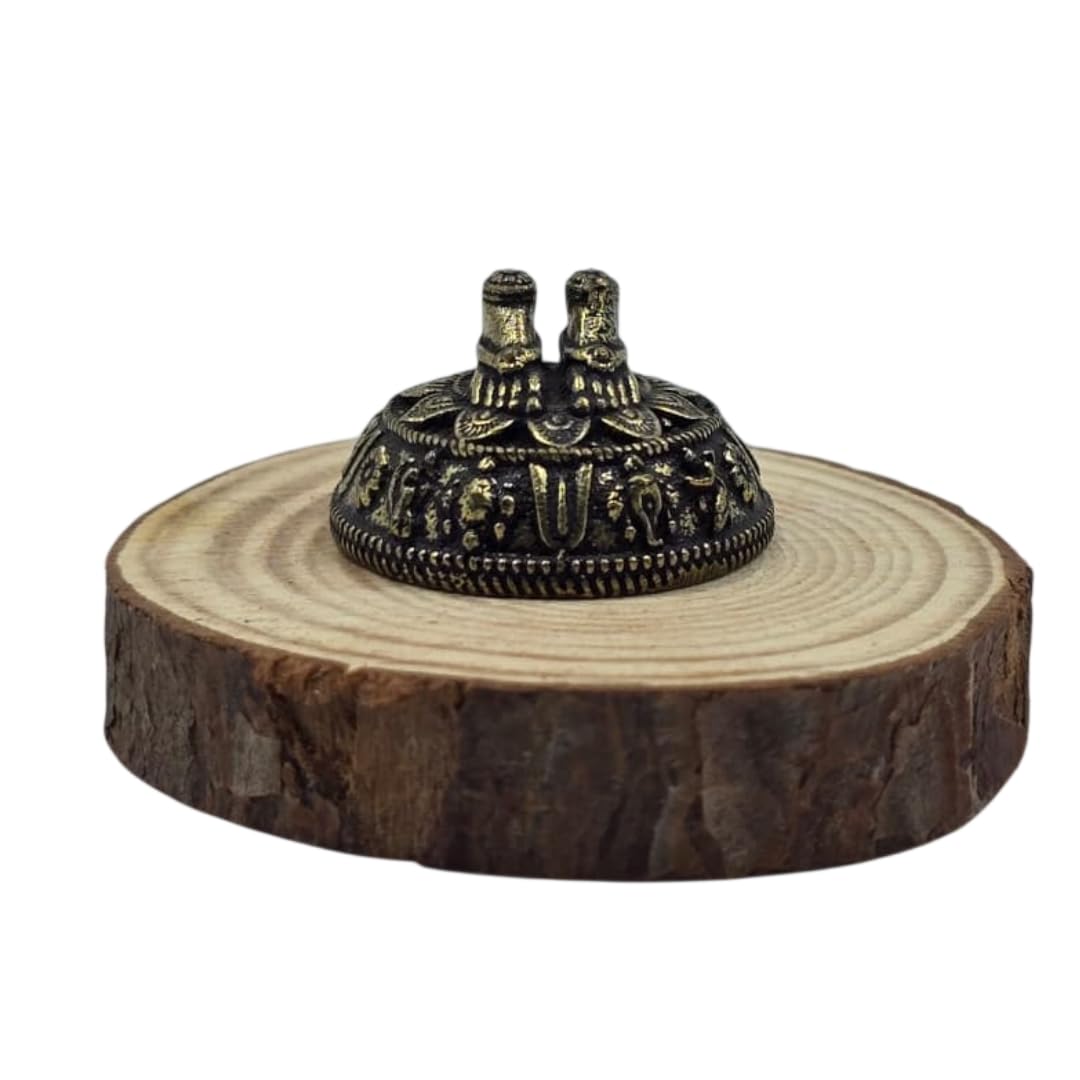 Brass Balaji Charan Paduka Miniature | 1 Inch | Small Tirupati Balaji Padam |