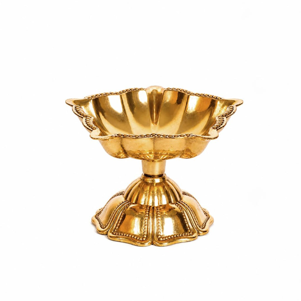Brass Pooja Diya | 2.5 Inch | Pack of 2 | Kuthu Vilakku | Home Temple | Diwali |