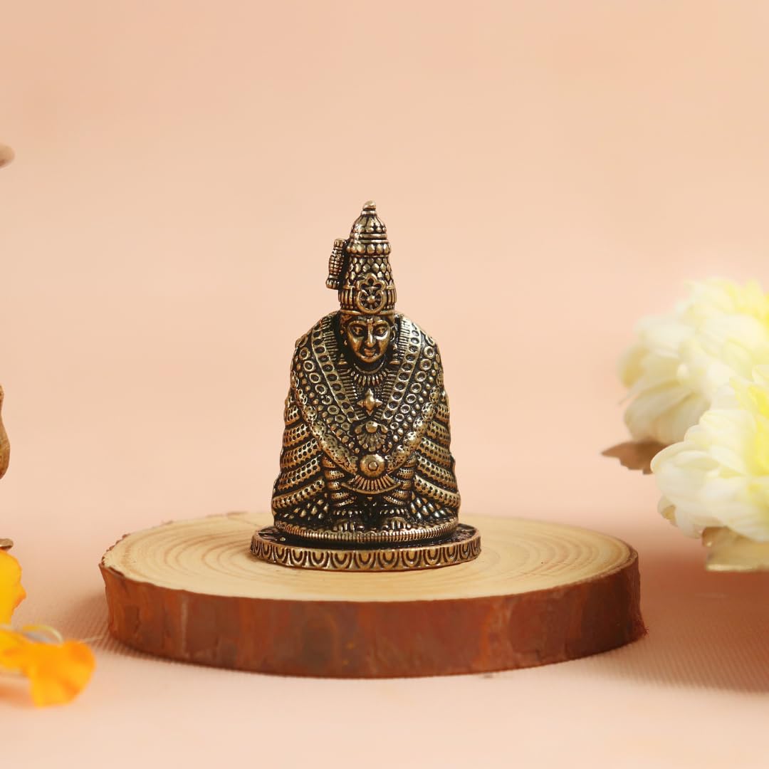Brass Tulja Bhavani Murti | 2 Inch | Avatar of The Goddess Parvati | Devi murti | Tulaja Bhawani Idol | जय भवानी |