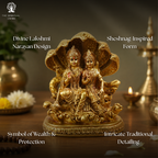 Resin Vishnu Laxmi On Sheeshnag | 6 Inch | Idol | Lakshmi Narayan Idol for Gift |