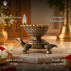 Brass Tortoise Diya - 2.5 Inch