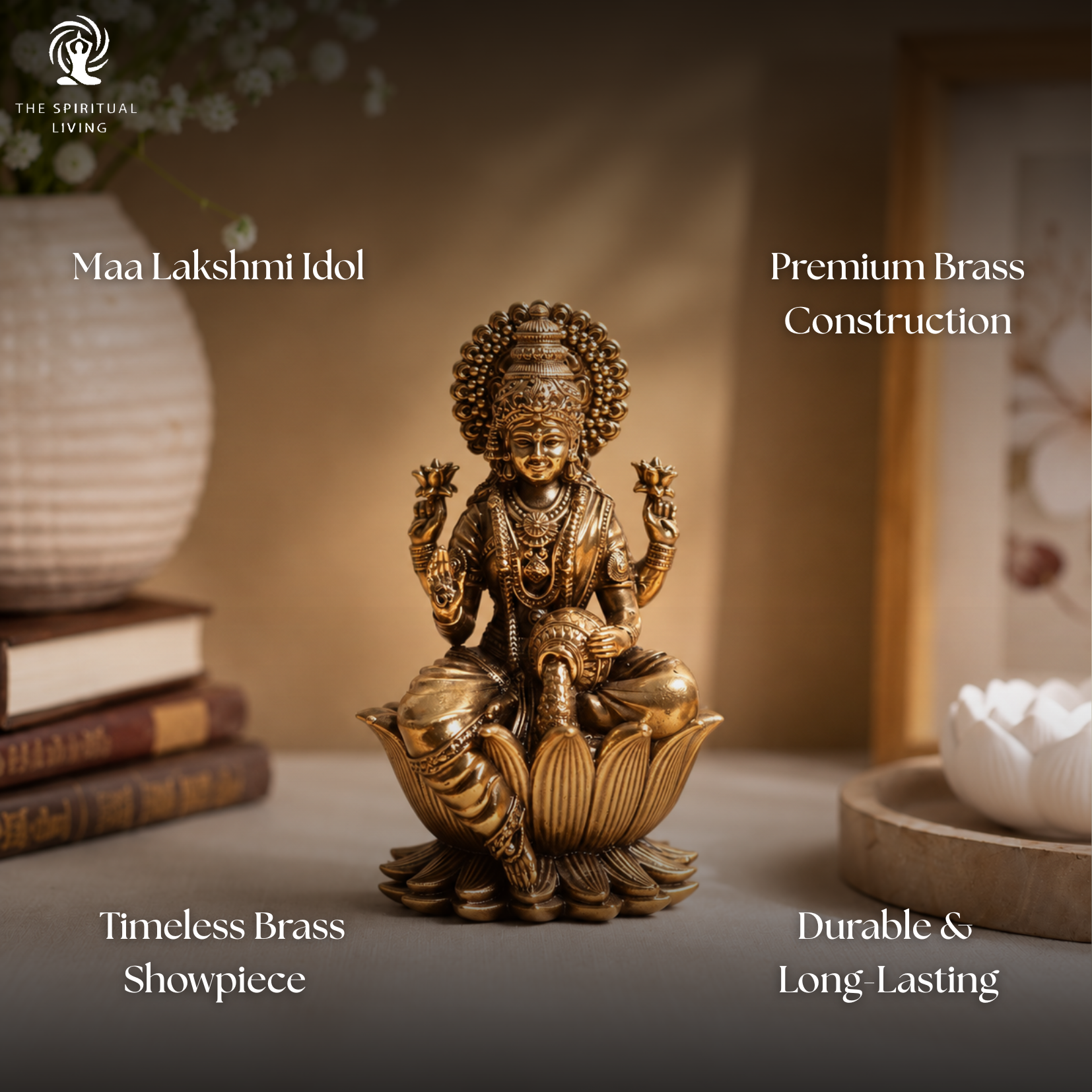Laxmi Idol | 4 Inch | Lakshmi Devi Murti | Maa Laxmi | Brass |