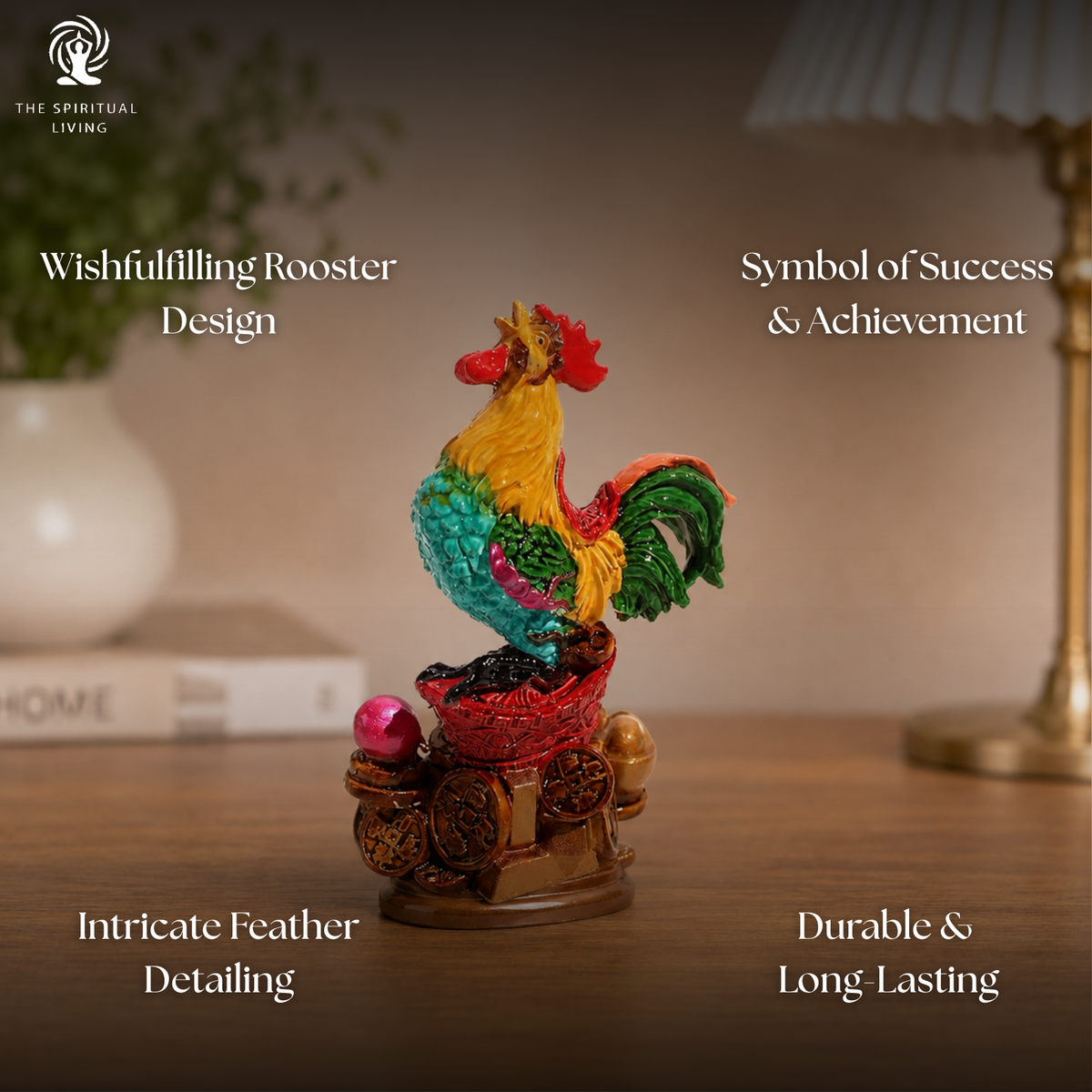 Wishfulfilling Multicolor Rooster Figurine