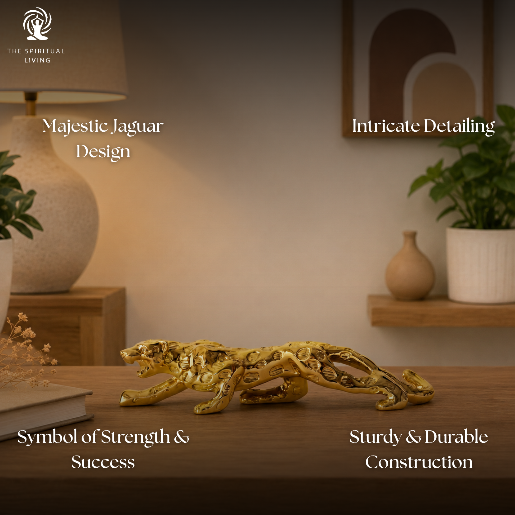 Golden Jaguar Showpiece - 7 Inch