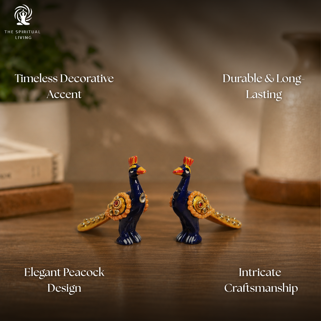 Peacock Decoration Items - 3 Inch - Pack of 2