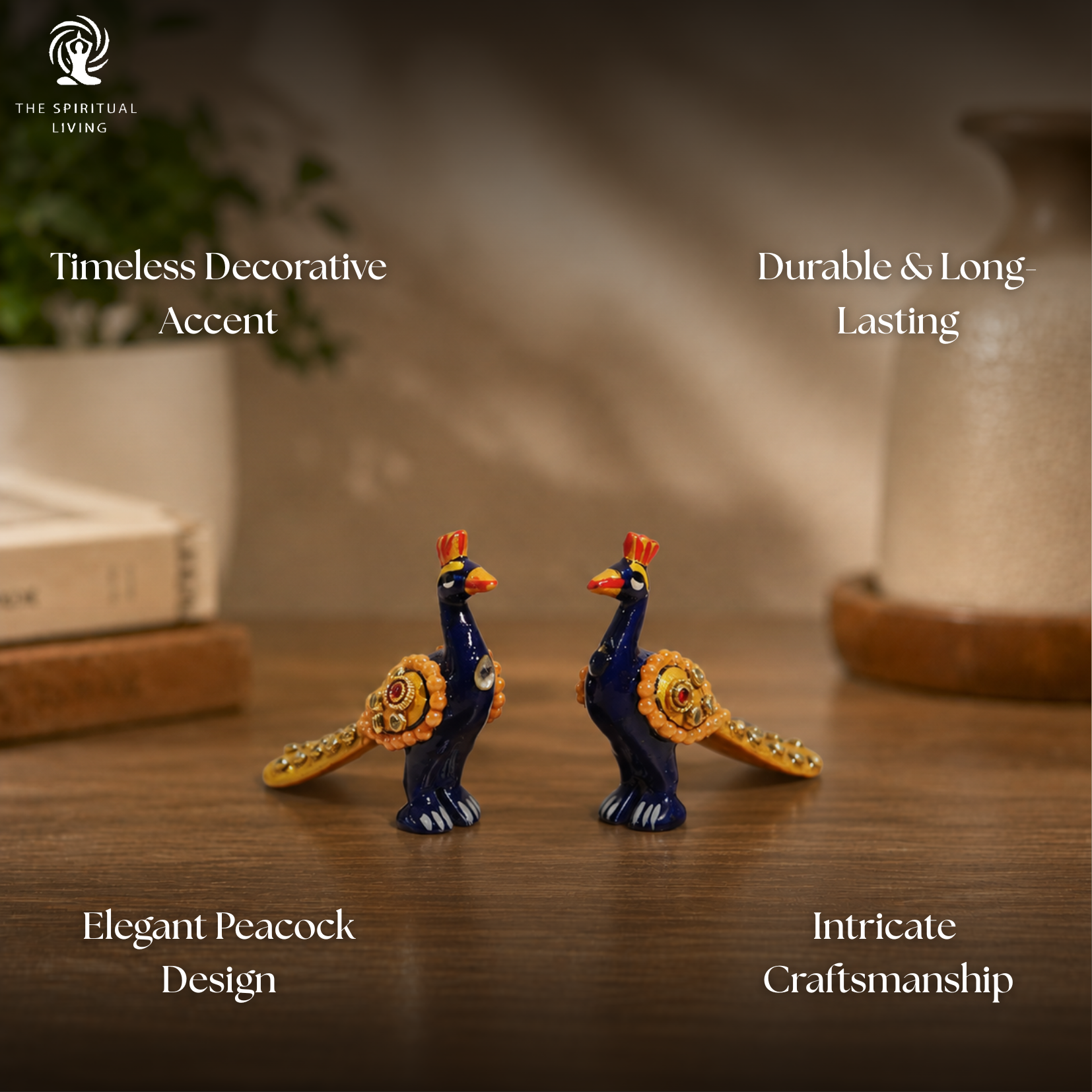 Peacock Decoration Items - 3 Inch - Pack of 2