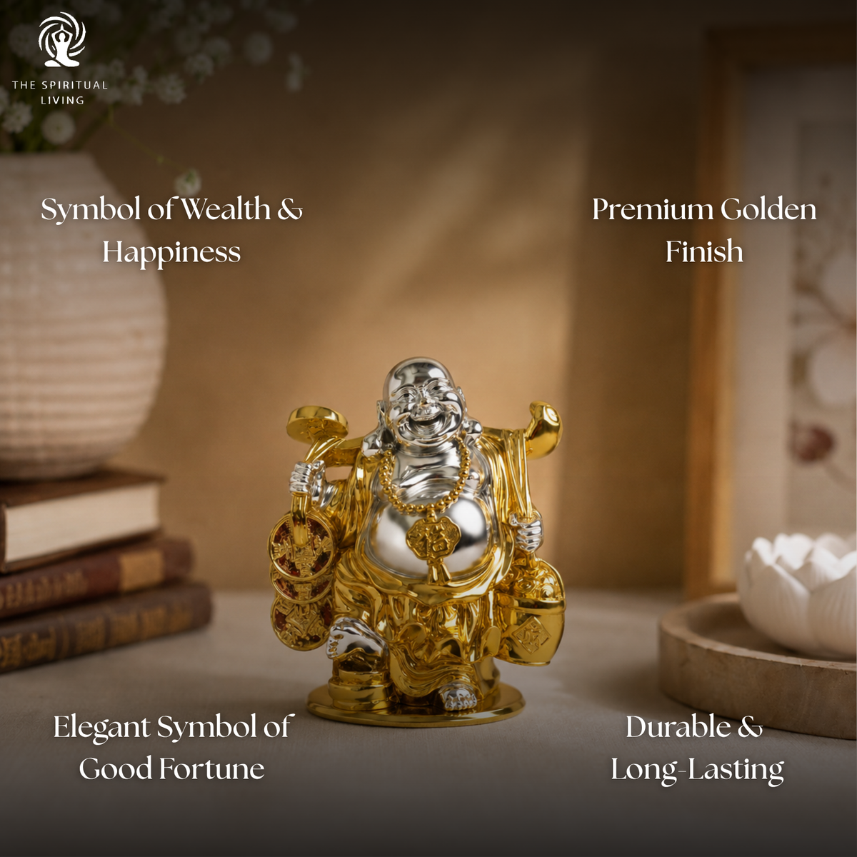 Laughing Buddha for Gift | 7 Inch | Money and Good Luck | Feng Shui Decorative Showpiece | Money | Statue |