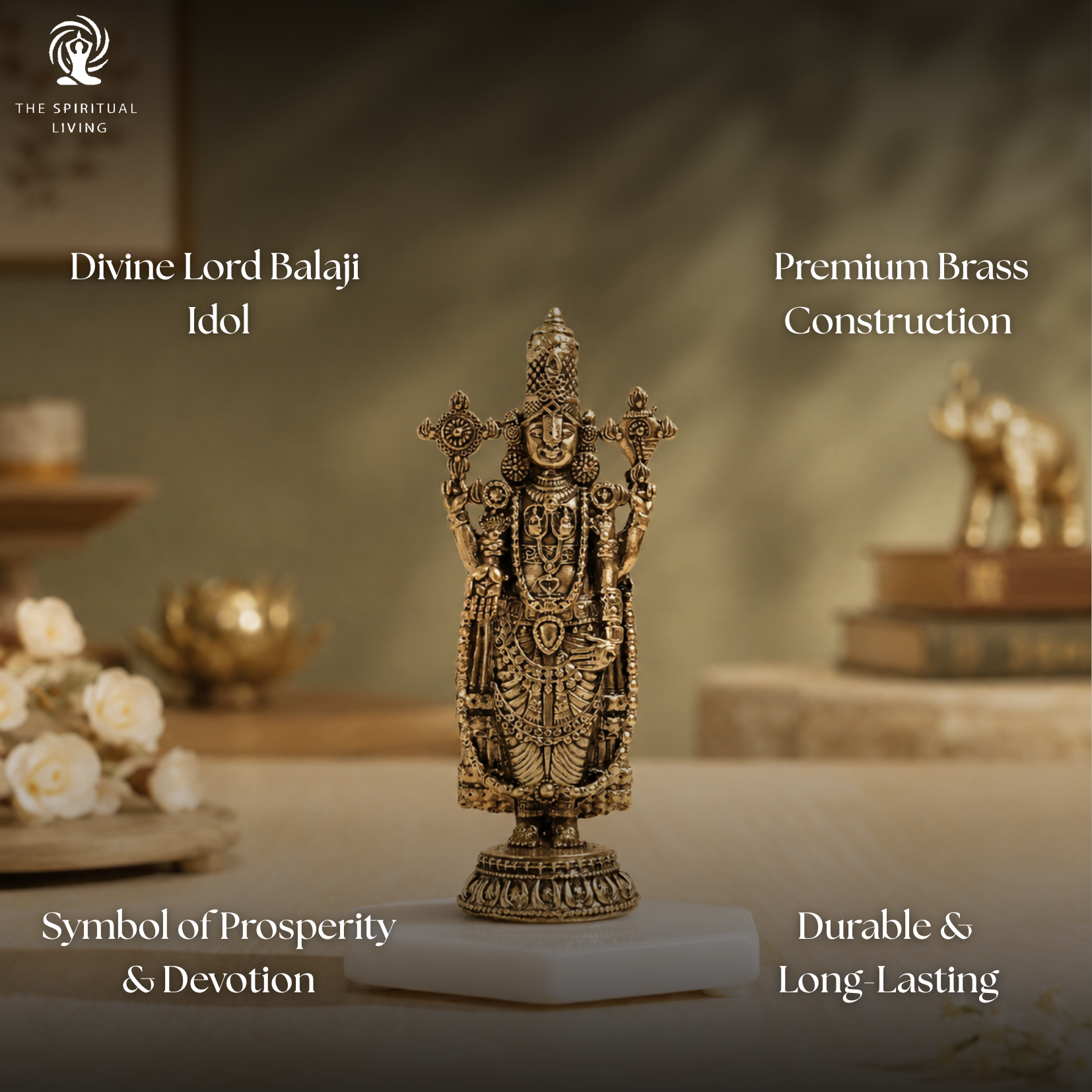 Brass Balaji Idol - 4 Inch