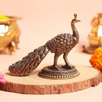 Elegant Brass Peacock Showpiece for Home Decor Living Room | 3.5 Inch | Pack of 2 |