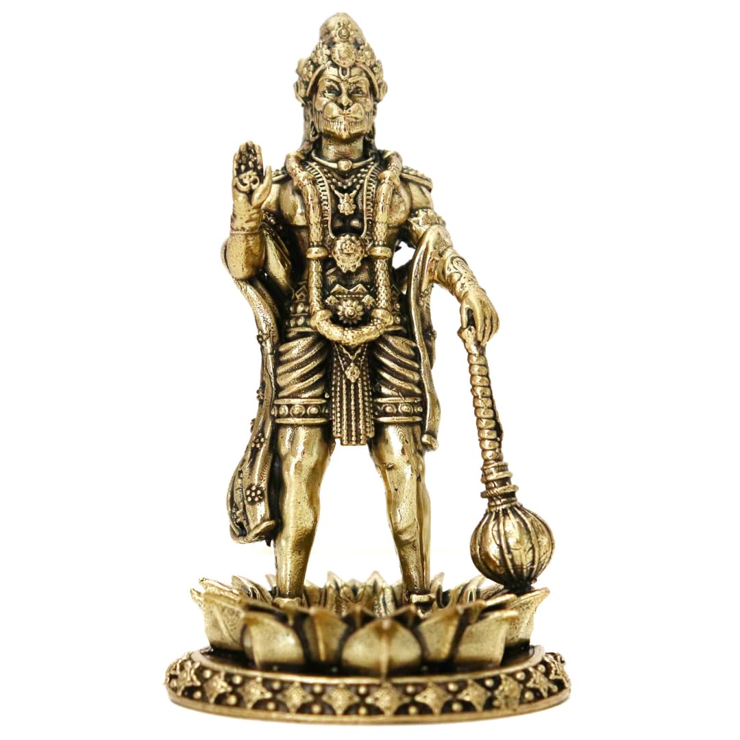 Pure Brass Handcrafted Hanuman Ji Ki Murti | 4 Inch | Bajrangbali |