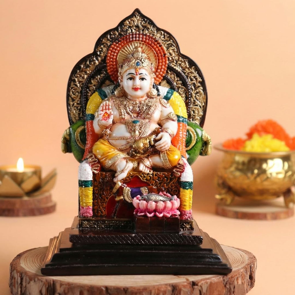 Kuber Ji Ki Murti | 7.5 Inch | Polyresin Home Decor Showpiece Idol | Lord Statue for Wealth and Harmony |
