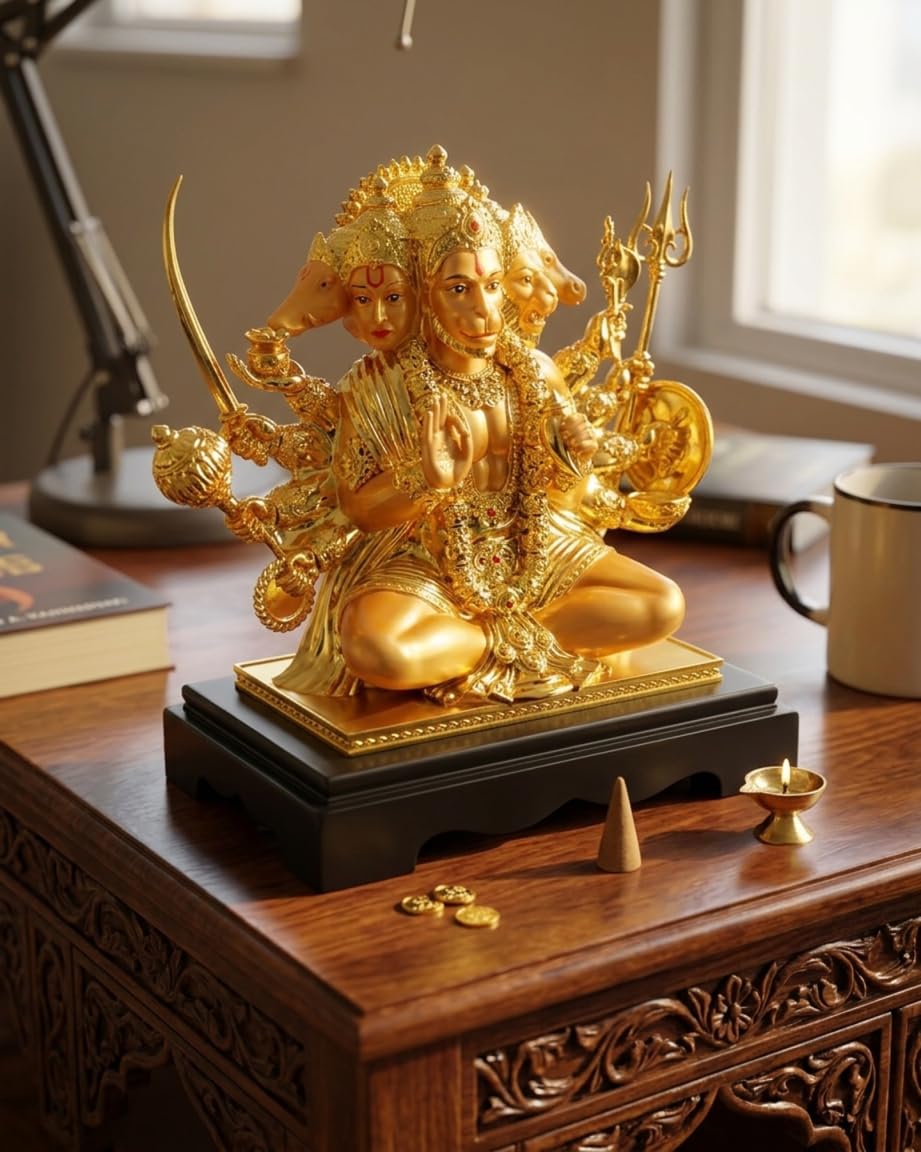 Resin Panchmukhi Hanuman Ji Murti | 10 Inch | Big Idol | BajrangBali Statue | जय श्री राम |