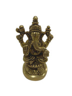 Lord Ganesh Ji Idol with Round Chowki (Brass ) 3 INCH