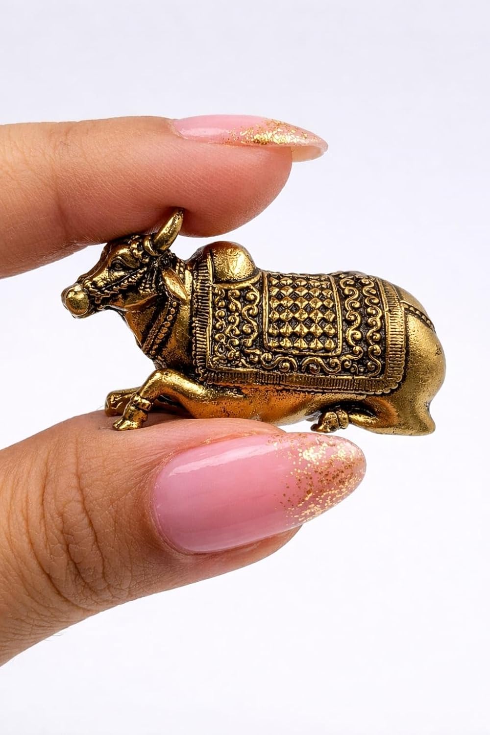 Brass Nandi Idol Miniature | 1.5 Inch | Small Size | Vastu Decor | Pital | Decorative Showpiece |