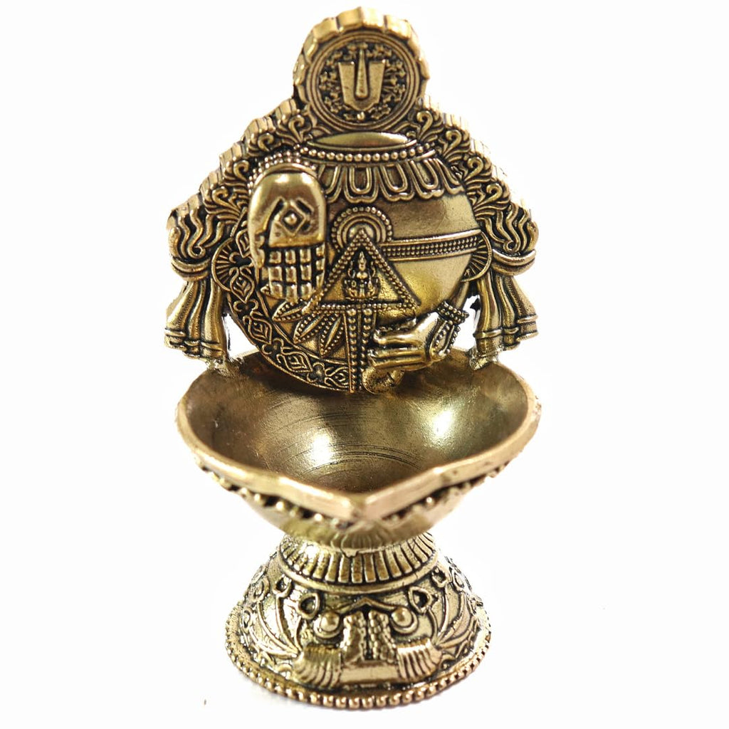 Brass Lord Balaji Diya | 3.5 Inch | Tirupati Balaji | Diya for Puja |  Deepam Kundulu | Venkateswara |