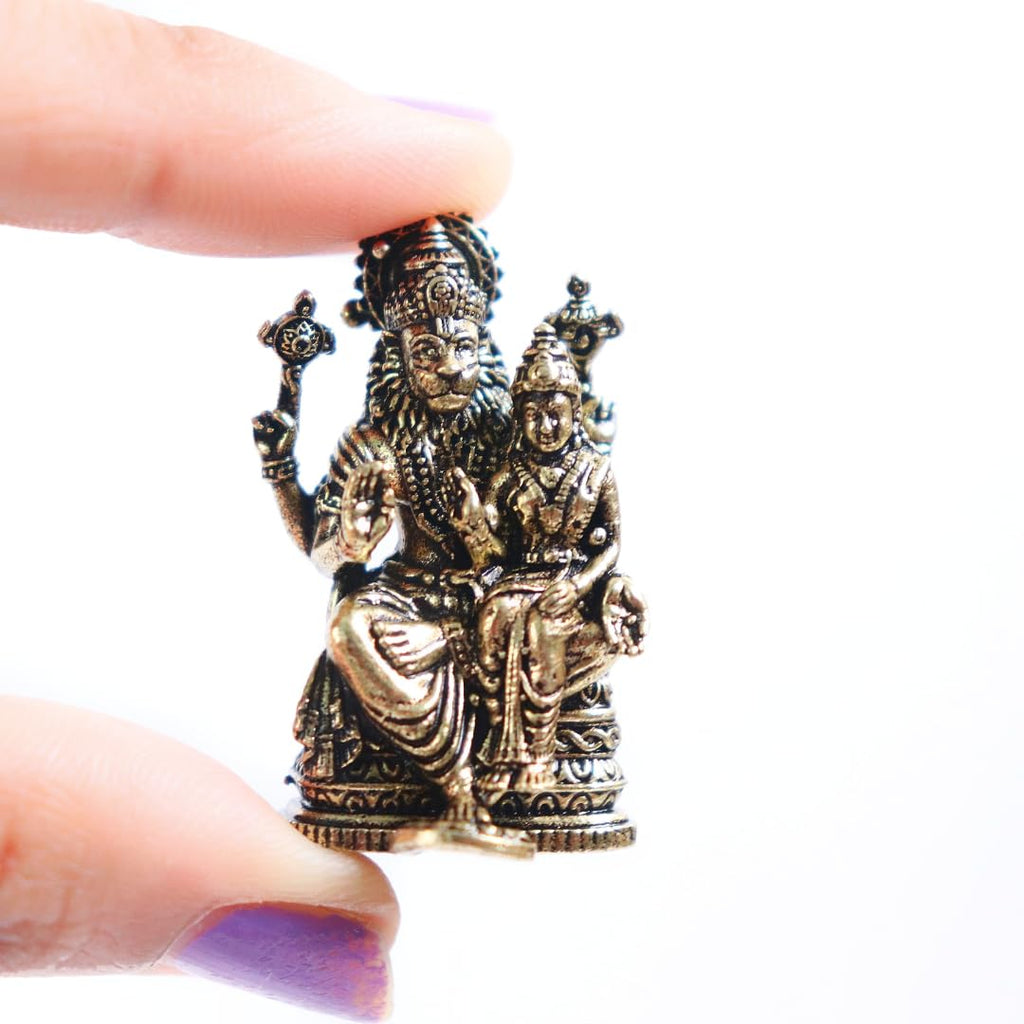 Lakshmi Narasimha | Miniature God Idols | Patina | Protection & Wealth |