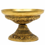 Brass Decorative Diya Bowl | 4 Inch | Diya for Puja | Diwali Decor | Housewarming Gift | Stand | Pital |