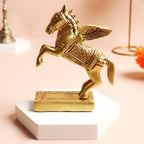 Brass Flying Horse Statue Vastu | 4.5 Inch | Feng Shui Horse for Good Luck