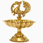 Brass Peacock Diya - 4 Inch