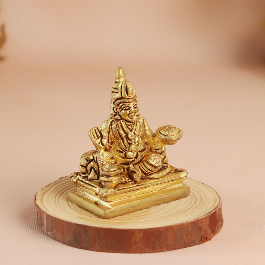 Brass Lord Kubera Idol | 2 Inch | Murti | Wealth & Prosperity |