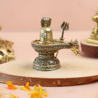 Brass Shiv ling | 2.5 Inch | Shivling with Nandi |