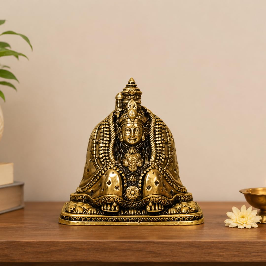 Brass Tulja Bhavani Murti | 3 Inch | Avatar of Goddess Parvati |  Home Temple | Housewarming | Navratri Gift | जय भवानी |