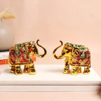 Elephant Idol | Set of 2 | Elephants Decor | Statue for Good Luck |