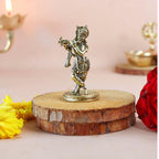 Lord Krishna Statue Playing Flute | 2.5 Inch | Idol Small | Murti | Kanha for Home Temple Puja | Murli Manohar | જય શ્રી કૃષ્ણ |