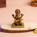 Brass Saraswati Maa Idol | 3 Inch | Statue | Veena Vadini | Vasant Panchami | | Pital Ki Murti | Study Table |