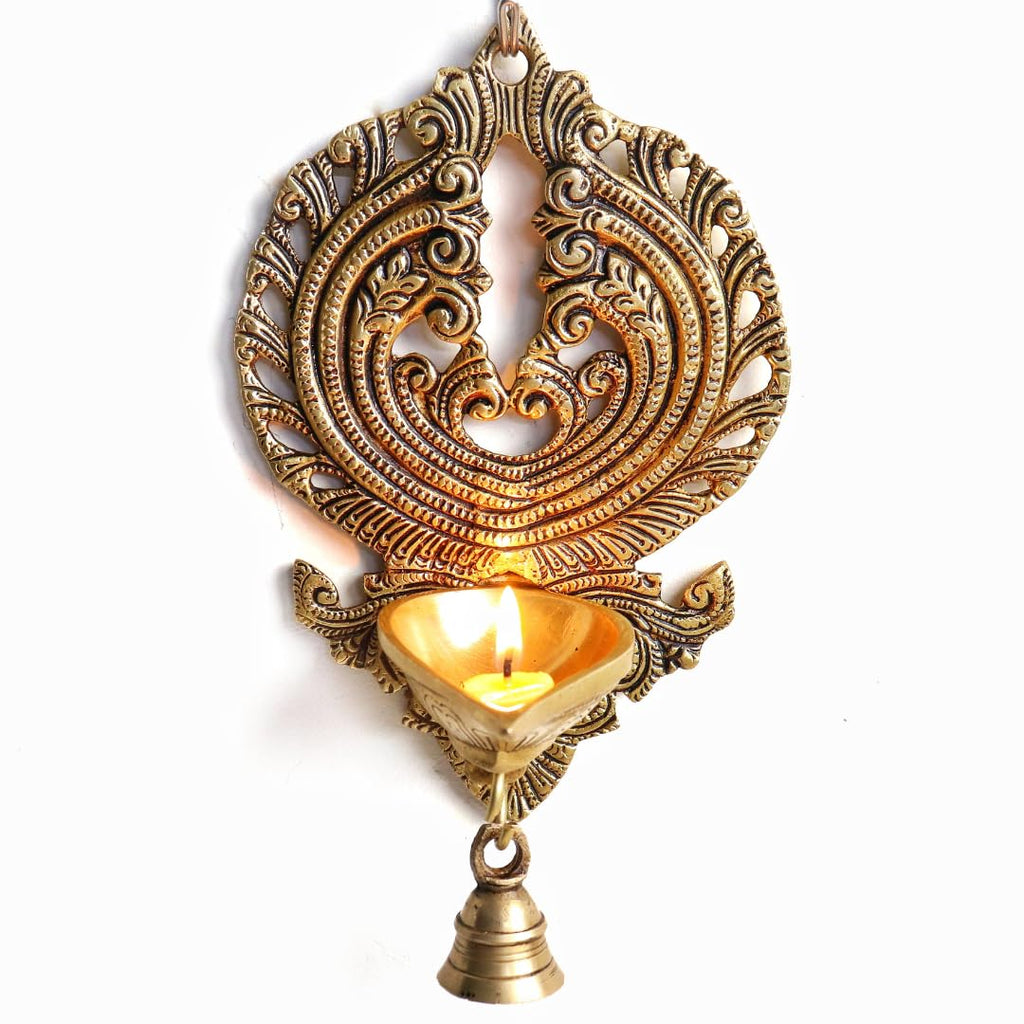 Brass Diya Wall Hanging | 7 Inch | Mount | Wall Mounted | Wall Holder | Diya Wall Decor |