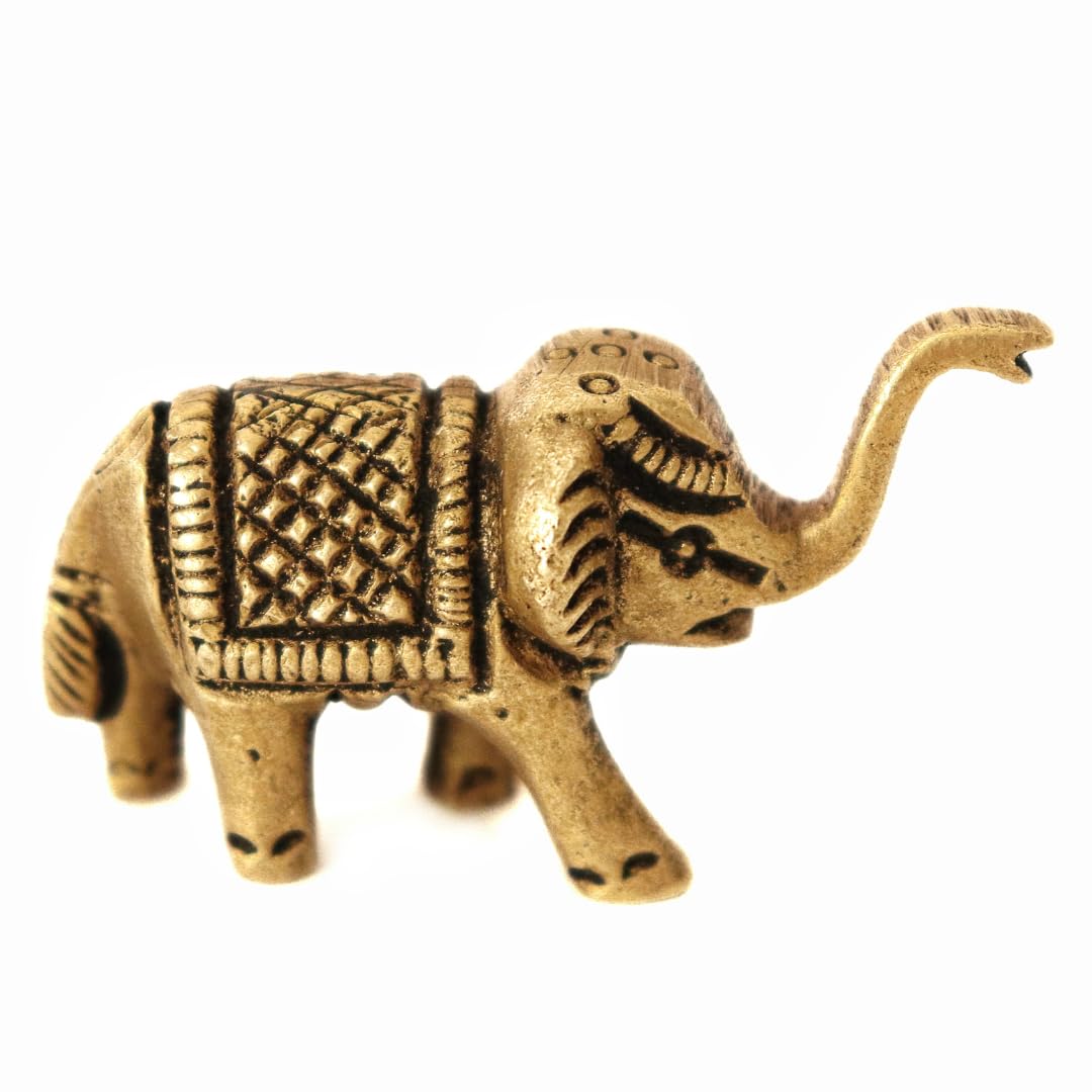 Brass Elephant Idol - 1.5 Inch - 3 PCS