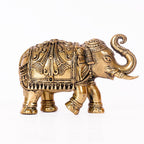 Brass Elephant Statue for Good Luck | Pack of 2 | Showpiece for Home Decor Living Room |Feng Shui |
