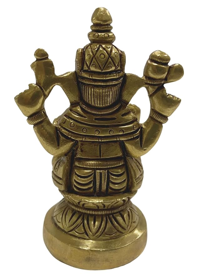 Lord Ganesh Ji Idol with Round Chowki (Brass ) 3 INCH
