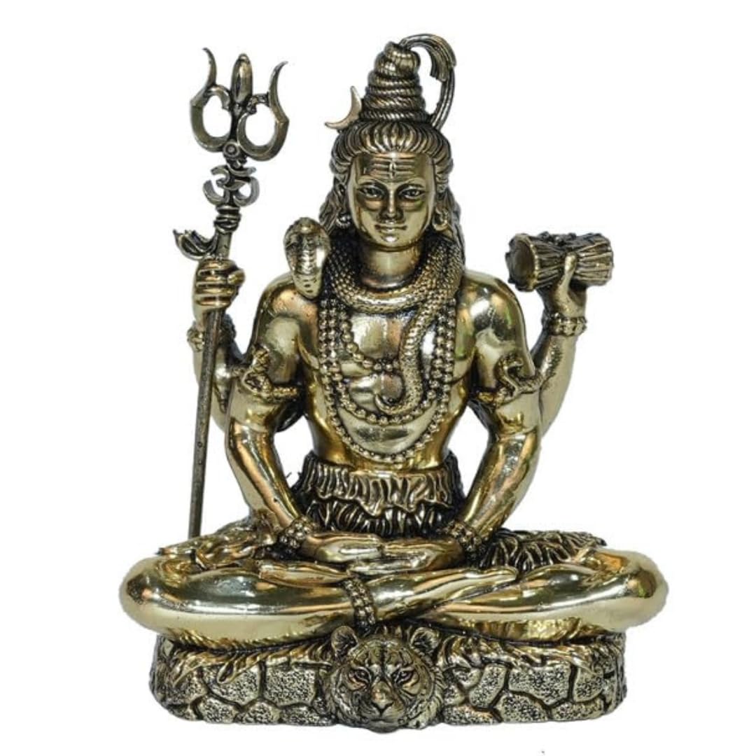 Brass Meditating Lord Shiva Idols - 2 Inch
