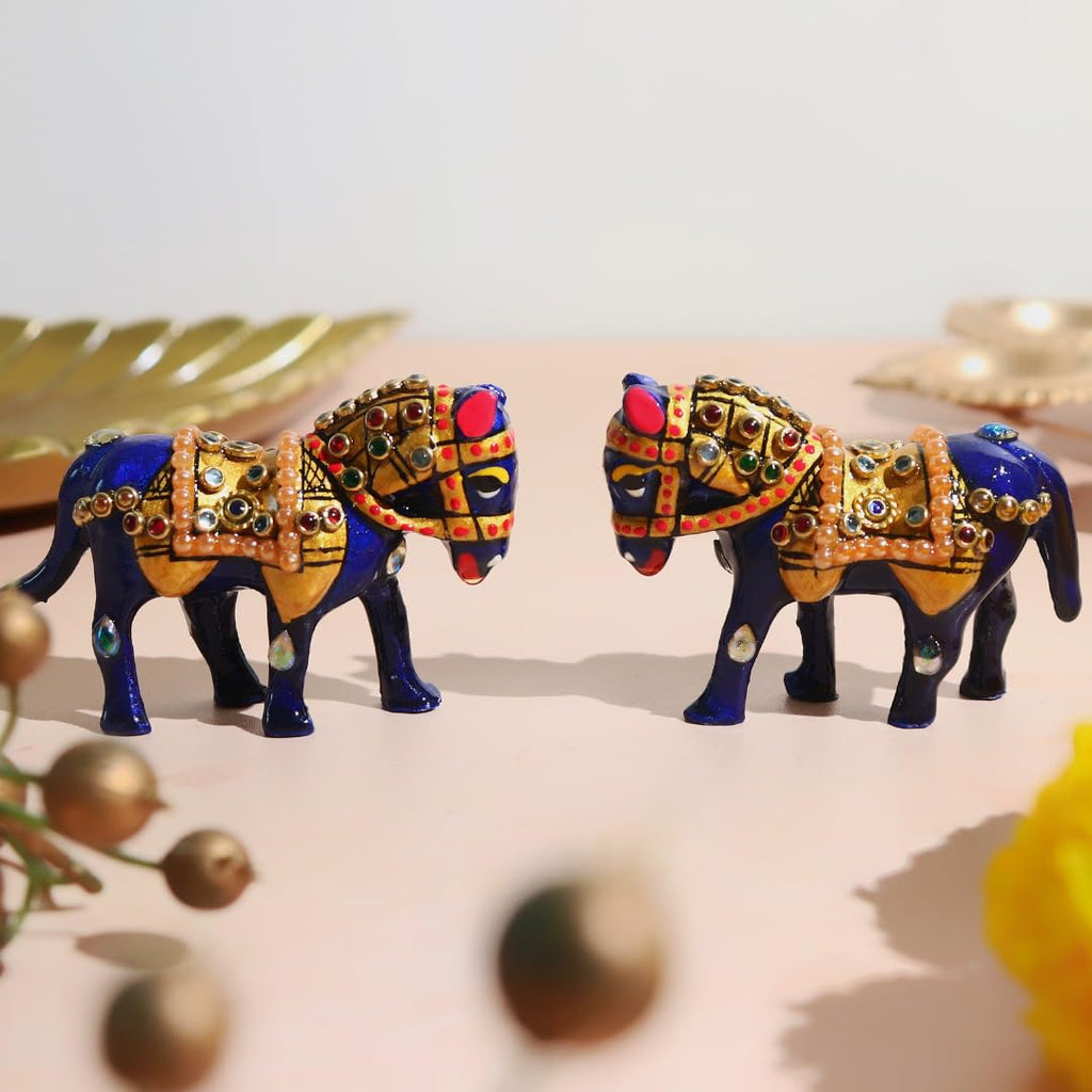 Meenakari Small Horse Animal Figurine - 2.5 Inch - 2 PCS