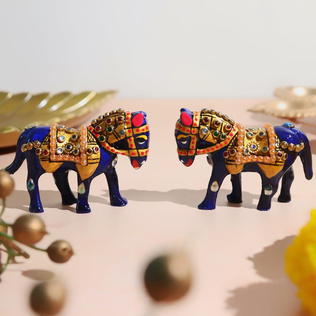 Meenakari Small Horse Animal Figurine - 2.5 Inch - 2 PCS