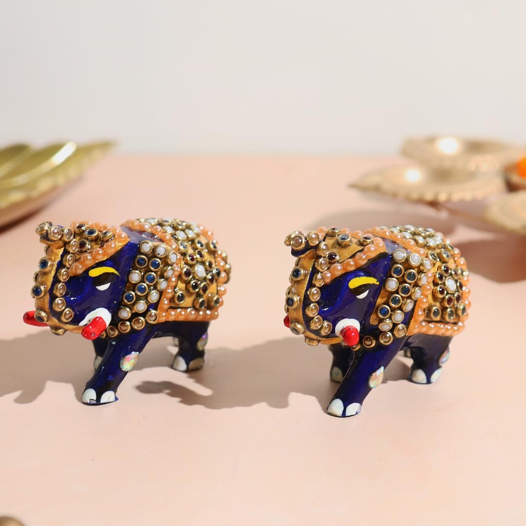 Elephant Statue for Good Luck - 2.5 Inch - 2 Pcs