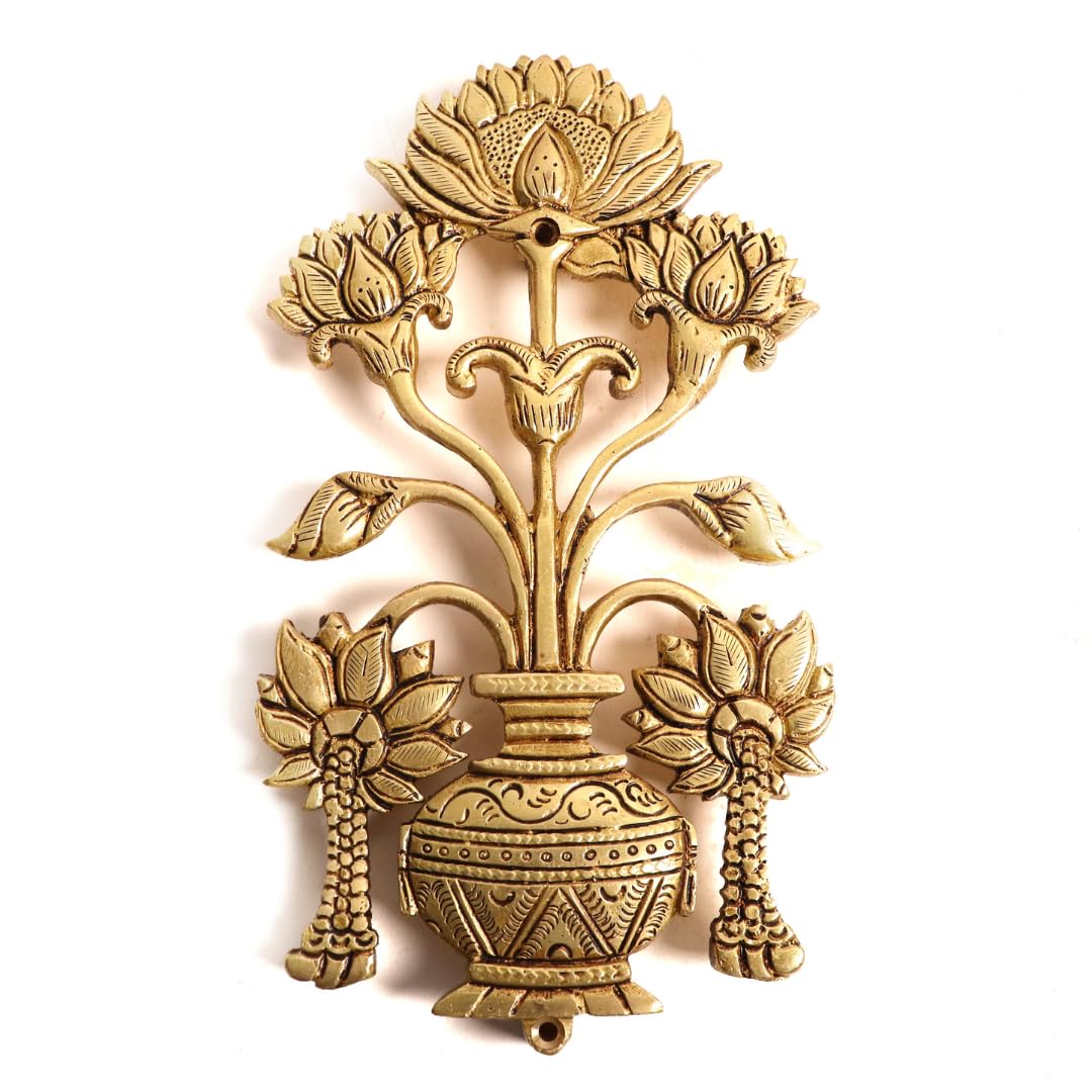 Brass Lotus Wall Hanging | 7 Inch | Wall Decor Items for Living Room |
