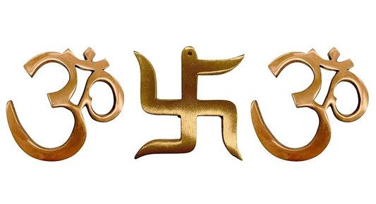 Om Swastik Om for Door Entrance (3 Pcs Set - 3 Inch)