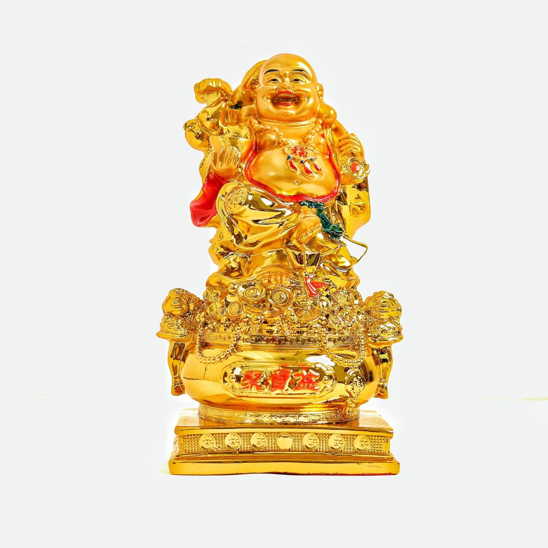 Laughing Buddha Statue for Gift | 8 Inch | | Feng Shui | | Vastu | Office Desk | Living Room | Figurine | Shop |