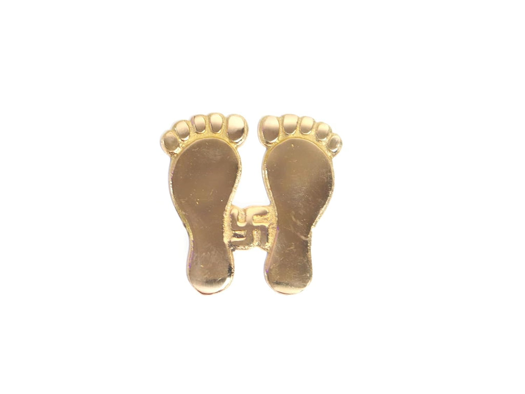 Brass Laxmi Charan Paduka (लक्ष्मी पैर) | 3 Inch | Door Entrance | Laxmi Feet | Decorating Home & Puja Room | Set of 2 |